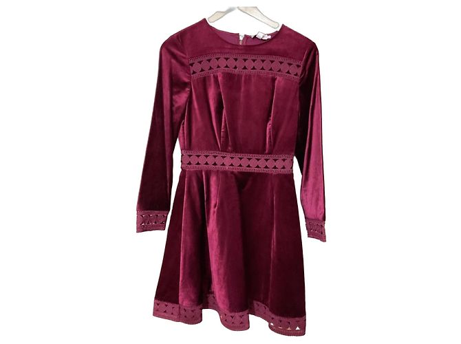Ted Baker Abito in velluto bordeaux e pizzo Bordò
