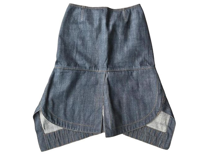 Falda asimétrica de denim Alaïa Azul