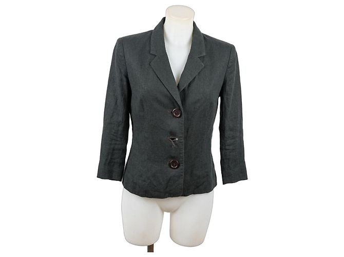 Giacca Moschino Cheap and Chic in cotone e lino Grigio antracite