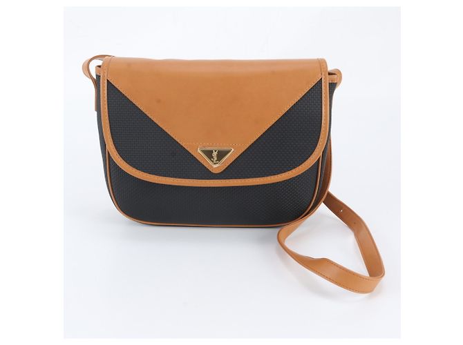 Borsa a tracolla in pelle Yves Saint Laurent Marrone Nero