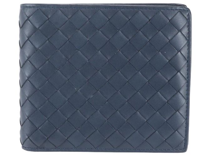 Bottega Veneta Navy Blue Bi-fold Wallet