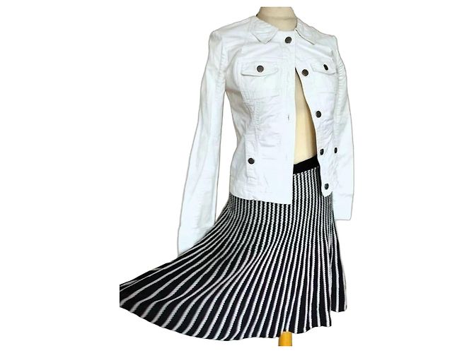 Agnès b. Gradient Corolle Knit Skirt Black White Red