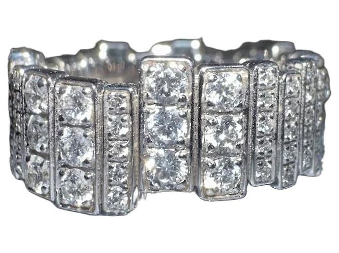 Autre Marque Anel Dior GEM em ouro branco e diamantes Prata