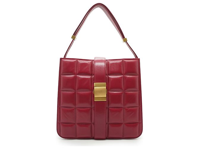 Bottega Veneta Bolsa de Ombro Acolchoada Marie em Couro Burgundy Bordeaux