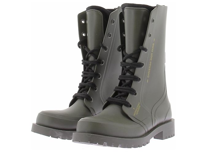 Botas Christian Dior de borracha cáqui Caqui