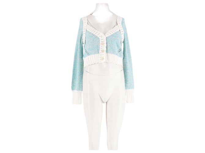 Autre Marque Rebeca de algodón azul LOVE SHACK FANCY