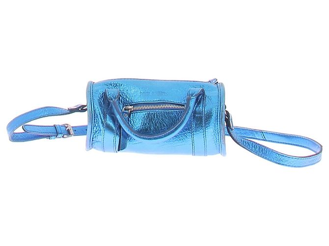 Autre Marque Sac bowling en cuir bleu
