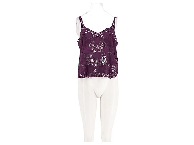 Autre Marque SHINTA Top in Lila gerade Schnittführung