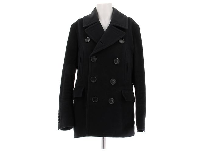 Burberry Navy Blue Wool Coat