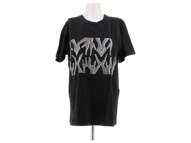T-shirt preto de algodão Mm6