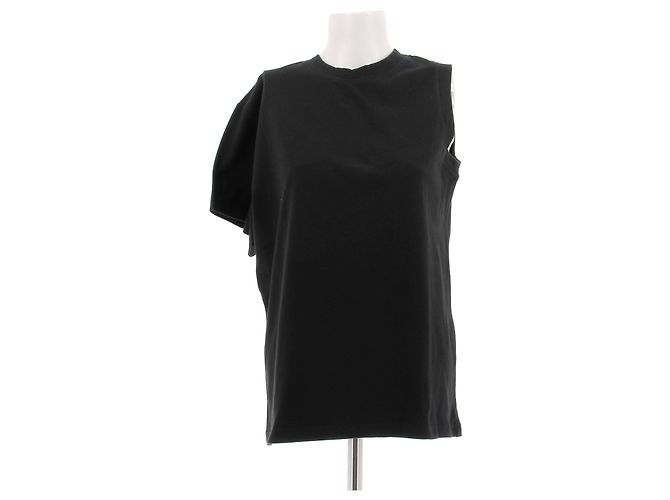 Laurence Bras Camiseta negra asimétrica Negro