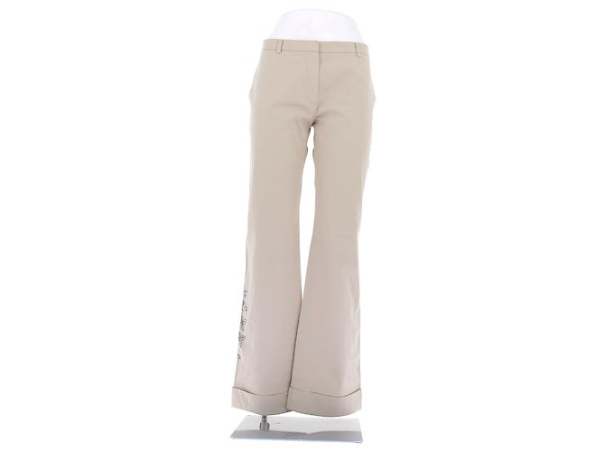 Calças Jil Sander bege de algodão