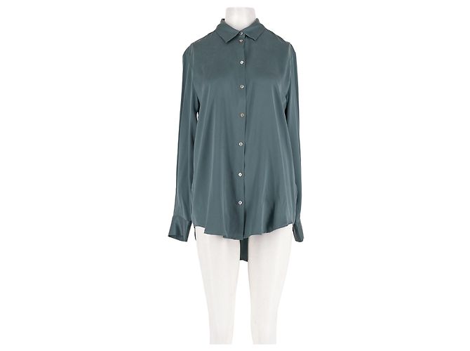 Autre Marque Camisa de seda azul ASCENO