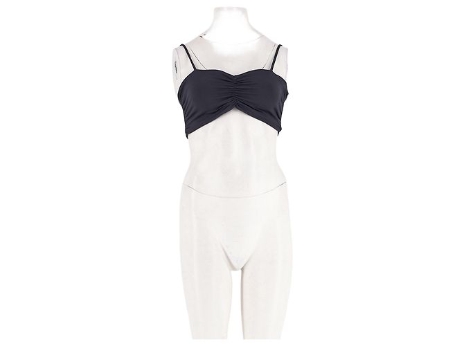 Autre Marque Schwarzes ärmelloses Crop Top