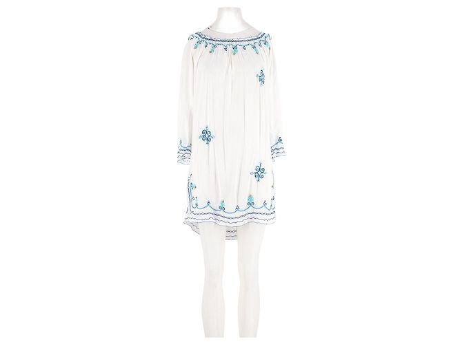 Autre Marque Abito corto bianco in cotone POUPETTE ST BARTH