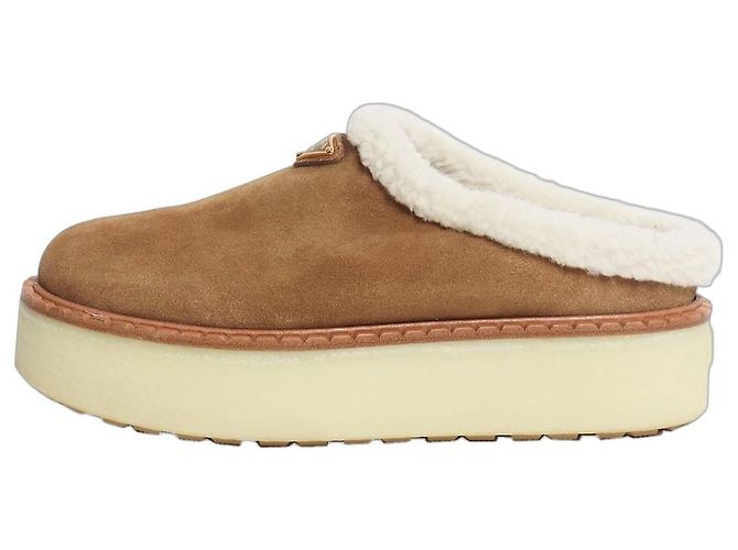 Prada Pantofole in camoscio marrone - size EU 38.5