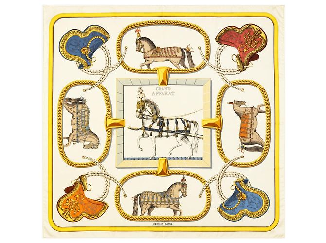 Hermès Seidentuch Grand Apparat creme Roh