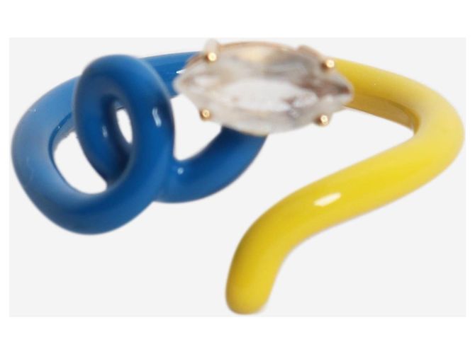 Autre Marque Anillo de enredadera azul y amarillo