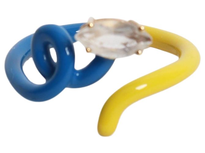 Autre Marque Bague vigne bleue et jaune