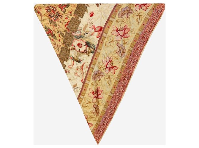 Autre Marque Pañuelo triangular de seda neutro