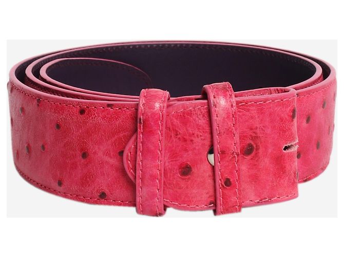 Autre Marque Cinghia per cintura in simil autruche rosa