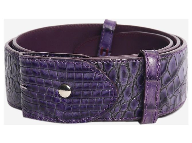 Autre Marque Gürtel in violetter Echsen-Optik Lila
