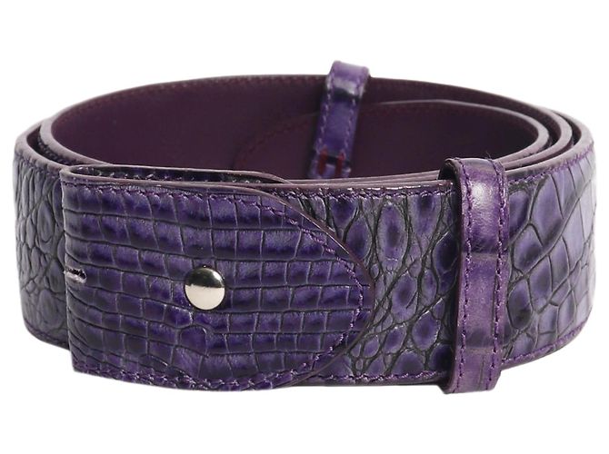 Autre Marque Cinto de imitação de lagarto roxo