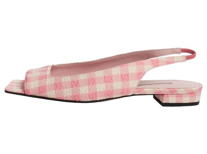 Autre Marque Décolleté slingback a quadretti vichy rosa e bianchi - size EU 40