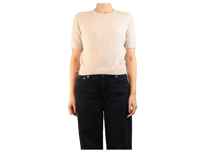 Rag & Bone Haut en cachemire à manches courtes couleur Oatmeal - taille S