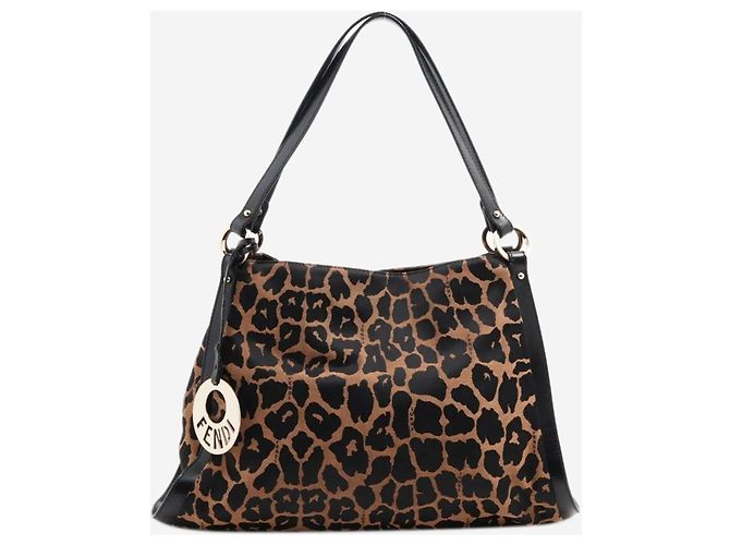 Fendi Brown leopard shoulder bag