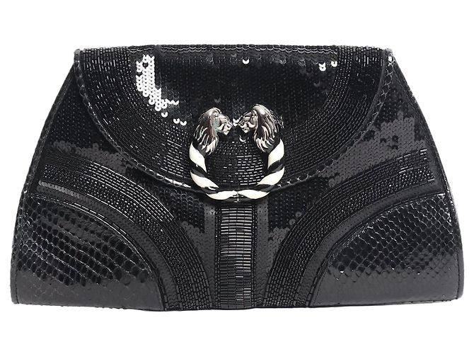 Bulgari Pochette Leoni ornée de sequins noirs