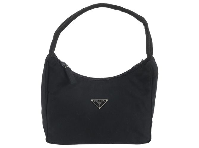 Sac à main Prada Tessuto Nylon avec logo triangle Noir