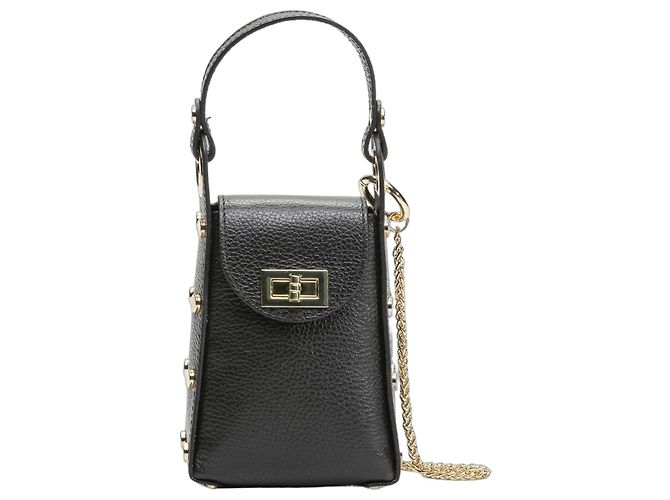 Autre Marque Brand Vera Mini Mala de Ombro - Couro Preto