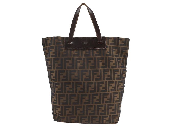 Saco Tote Fendi Zucca em couro e nylon Marrom