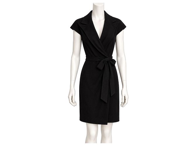 Diane von Furstenberg Wickelkleid schwarze Wolle