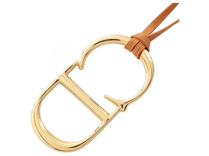 Collana Christian Dior Dior CD Logo Marrone D'oro