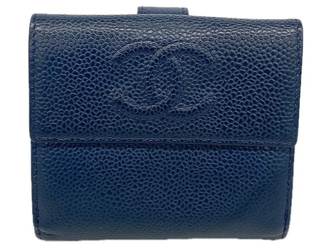 Portafoglio bi-fold Chanel Navy Blu navy