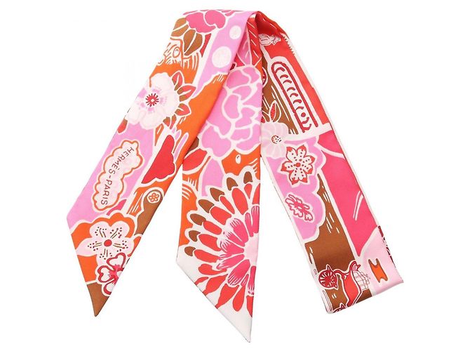 Hermès Twilly Hermes Bingata Rosa Multicolore Arancione