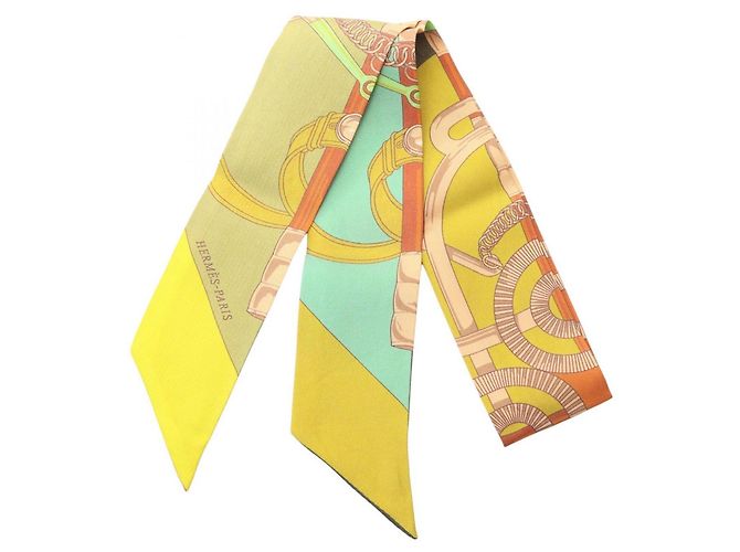 Hermès Twilly Eperon d'Or Scarf Muffler Multicolore Cachi