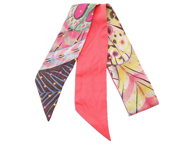 Twilly Plumetic Hermès Rosa Multicolore