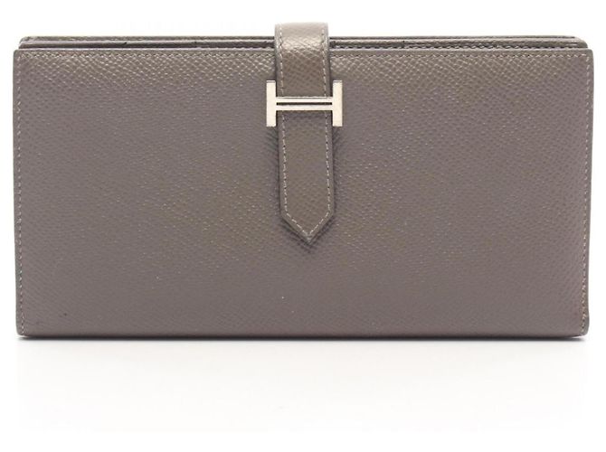 Hermès Hermes Bearn Soufflé Grimeyer Bi-fold Long Wallet Brown