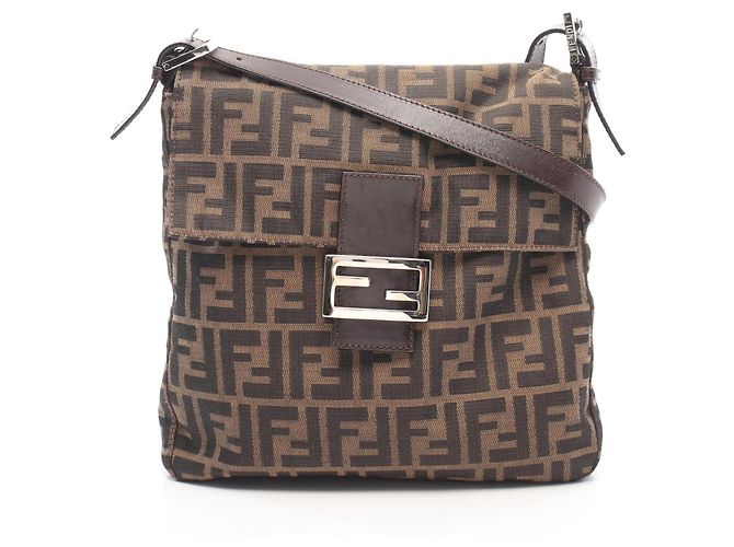 Sac à épaule Fendi Zucca Marron Noir