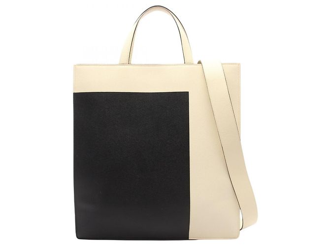 Valextra 2-Way Tote Bag/Handtasche Schwarz Roh