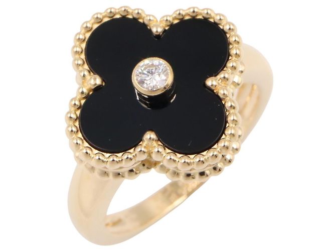 Anello Van Cleef & Arpels Vintage Alhambra Onyx 1PD Nero D'oro