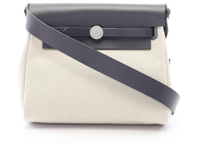 Hermès Borsa a tracolla Hermes Herbag Zip Mini Marrone Grigio Crudo