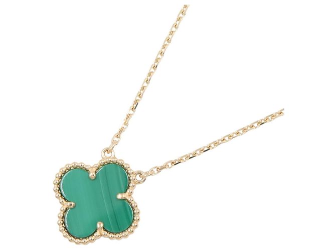 Collana Van Cleef & Arpels Vintage Alhambra Malachite D'oro Verde