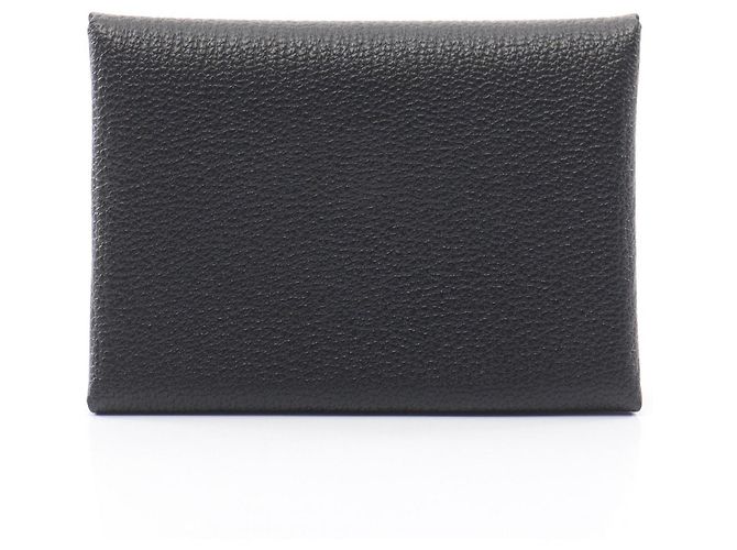 Hermès Hermes Calvi Duo Coin Purse Black