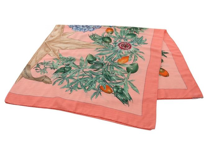Hermès Pañuelo Hermes Carre Geant 140 Passiflores Rosa Multicolor