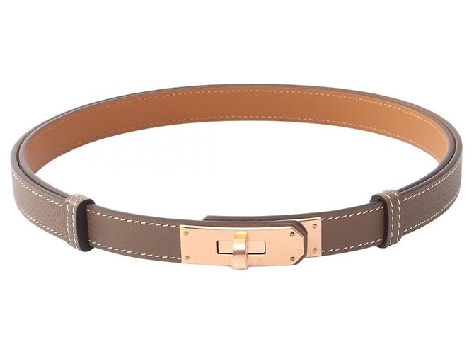 Hermès Hermes Kelly Belt in Epsom Leather Brown Golden