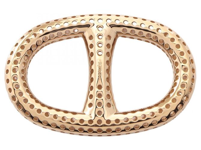 Ring Hermès Anel para lenço Hermes Chaine d'Ancre Perforé em tom dourado